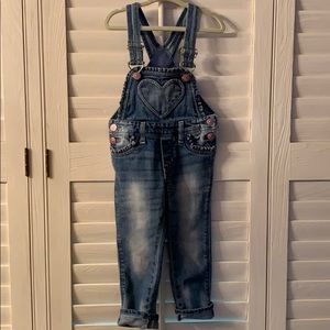 H&M denim heart pocket overalls for toddler